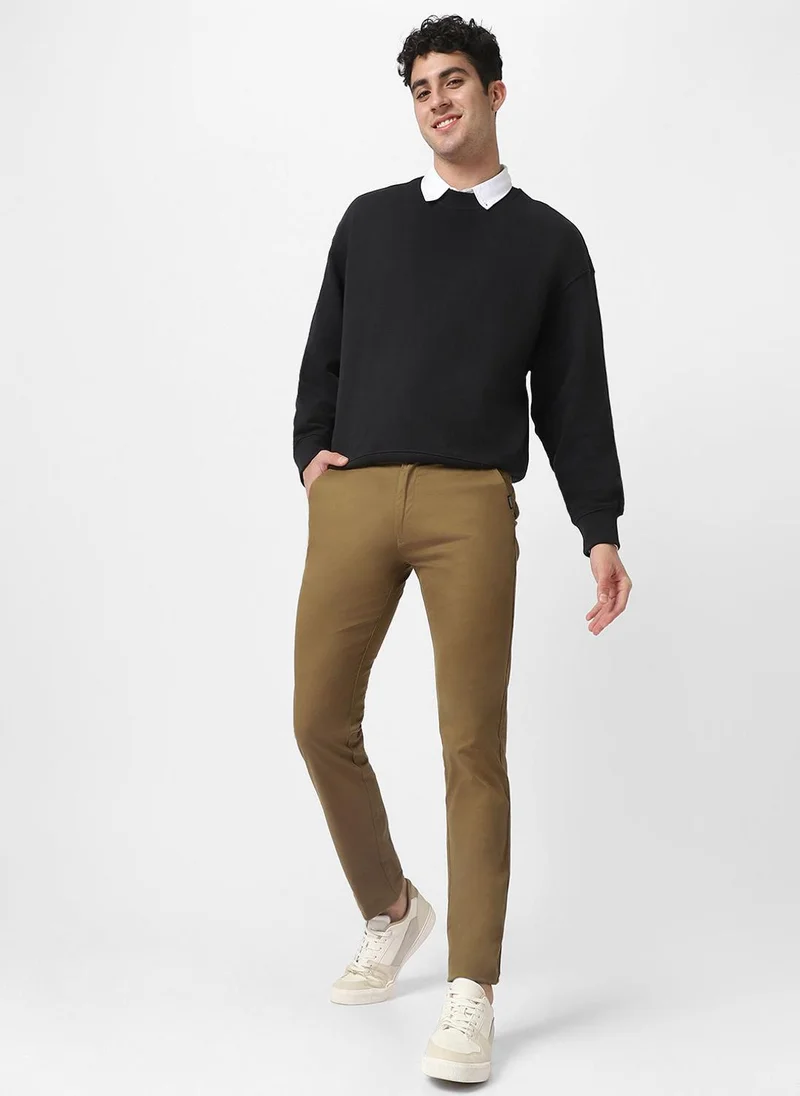 Urbano Fashion  Urbano Fashion Men's Khaki Cotton Slim Fit Casual Chinos Trousers Stretch for Men | Best Price UAE